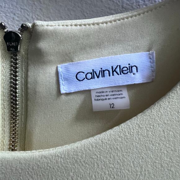 Calvin Klein Yellow Short Sleeves Midi Cocktail Office Dress Women's Size 12 - Picture 6 of 9